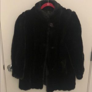Faux fur dark brown coat